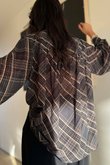 Ainsley Plaid Chiffon Blouse Black